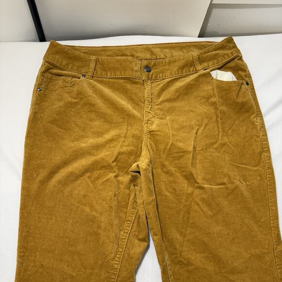 Lane Bryant Women’s 20 Corduroy Pants Straight Leg Mustard Yellow 29” Inseam - Picture 2 of 11